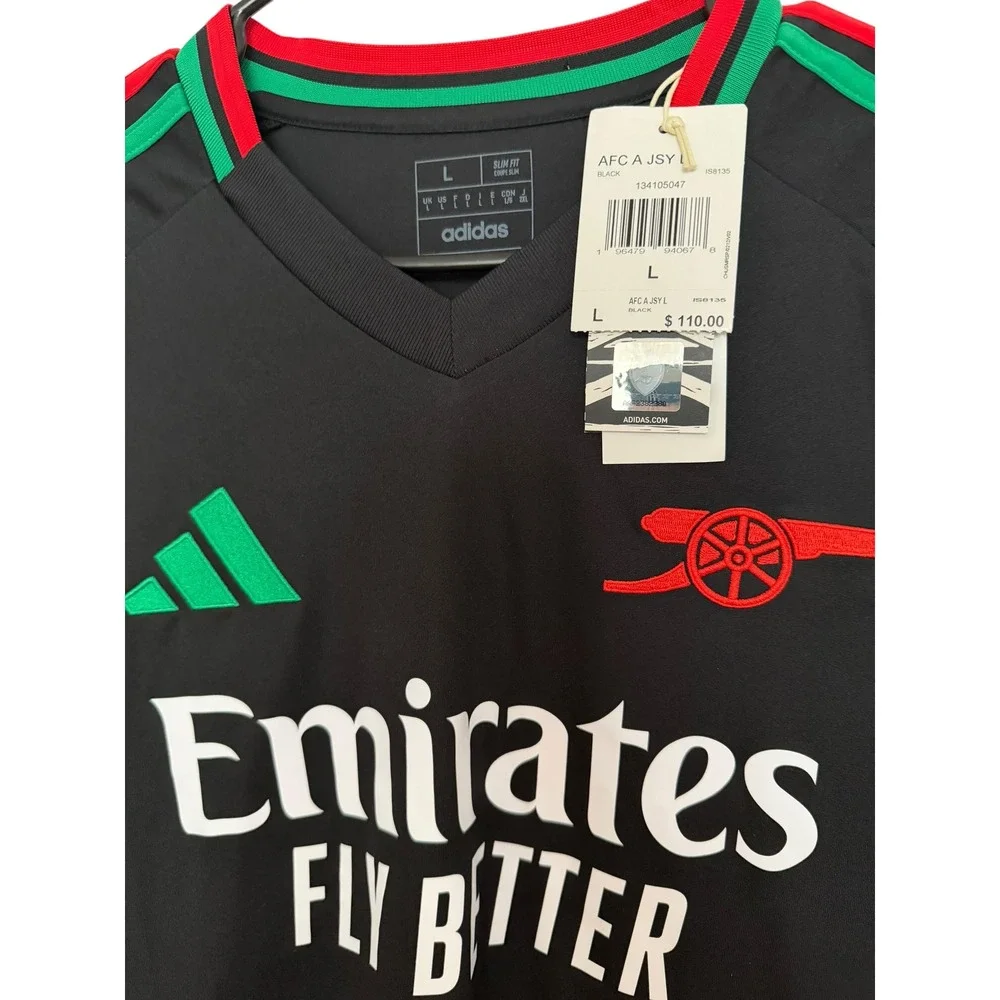 Adidas Arsenal FC 2024/25 Away Jersey Labrum London Long Sleeve Black Mens L NEW